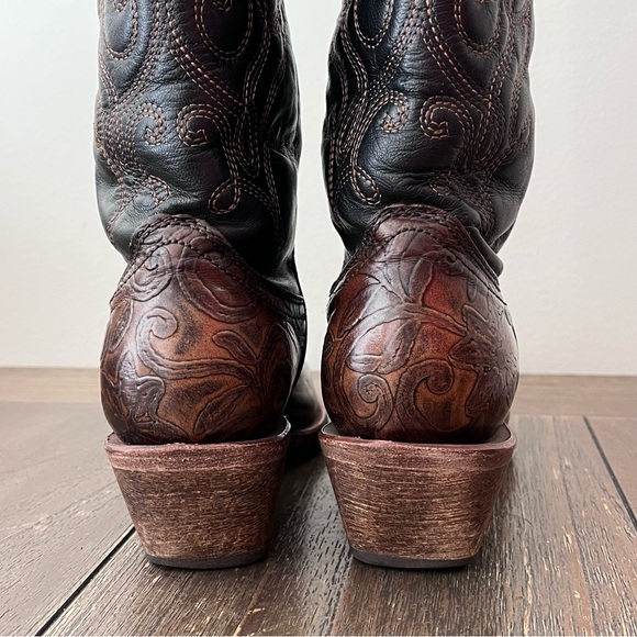 Corral Brown Leather Embroidered Western Cowboy Boots Womens size 9 - Picture 8 of 12